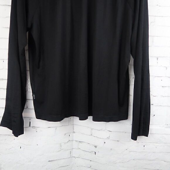 BOSS HUGO BOSS BLACK V NECK LONG SLEEVE SILK SHIRT SIZE MEDIUM - Picture 10 of 11